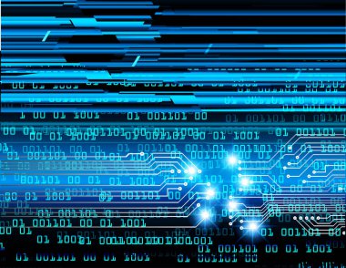 Mavi siber devre gelecekteki teknoloji konsepti