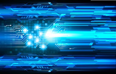 Mavi siber devre gelecekteki teknoloji konsepti