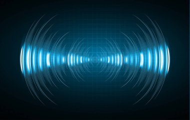 Ses dalgaları dalgalanan koyu mavi ışık