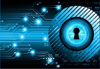 Siber Güvenlik Konsepti. Sayısal Arkaplanda Kapatılmış Asma Kilit 