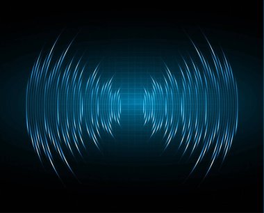 Ses dalgaları dalgalanan koyu mavi ışık