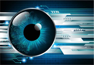 Mavi göz siber devre gelecekteki teknoloji konsepti
