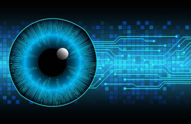 güvenlik siber konsepti göz, soyut yüksek hızlı dijital internet bağlantısı tasarımı