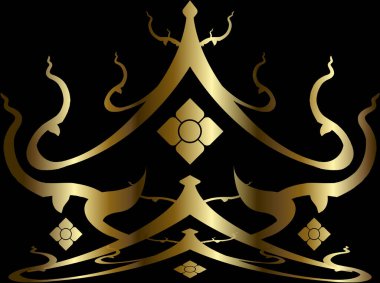 Tayland sanat dekorasyonu unsuru. Vektör illüstrasyonu