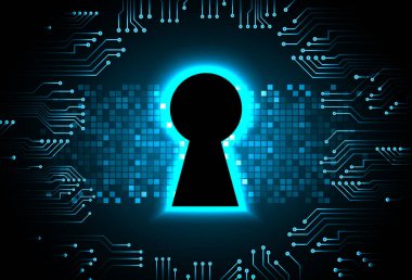 Siber Güvenlik Konsepti. Sayısal Arkaplanda Kapatılmış Asma Kilit 