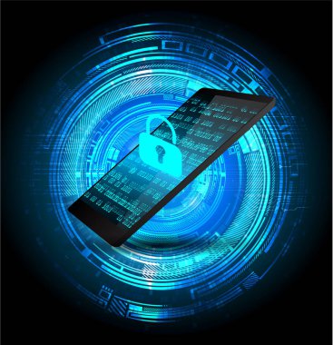 Soyut yüksek hızlı dijital internet bağlantısı tasarımı, siber güvenlik kavramı arka planı