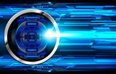 Mavi göz siber devre gelecekteki teknoloji konsepti