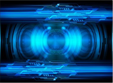 Mavi göz siber devre gelecekteki teknoloji konsepti