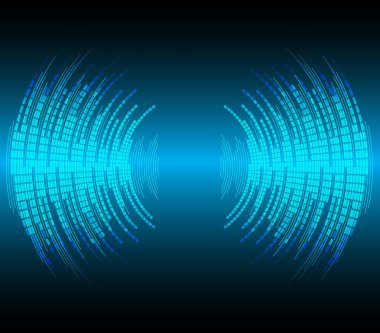 Ses dalgaları dalgalanan koyu mavi ışık