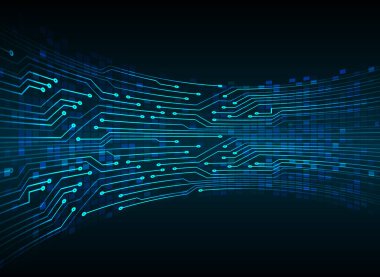 Mavi siber devre gelecekteki teknoloji konsepti