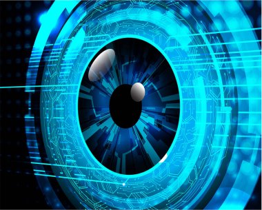 güvenlik siber konsepti göz, soyut yüksek hızlı dijital internet bağlantısı tasarımı