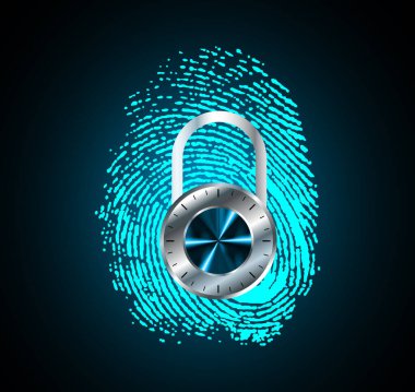 Kilitli siber güvenlik kavramı, soyut yüksek hızlı dijital internet bağlantısı tasarımı