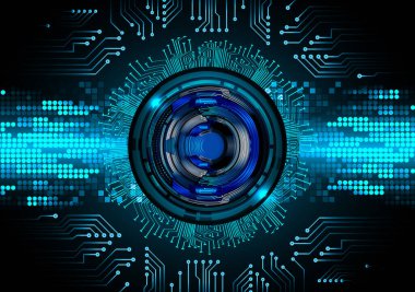 Mavi göz siber devre gelecekteki teknoloji konsepti