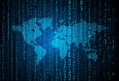 Mavi dünya siber devre gelecekteki teknoloji kavramı