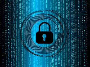 Dijital arkaplanda soyut yüksek hız ve siber güvenlik tasarımı