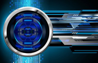 Mavi göz siber devre gelecekteki teknoloji konsepti