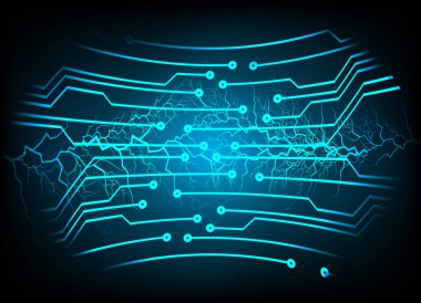 Mavi siber devre gelecekteki teknoloji konsepti