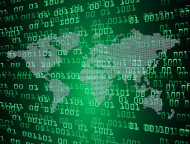 Mavi dünya siber devre gelecekteki teknoloji kavramı