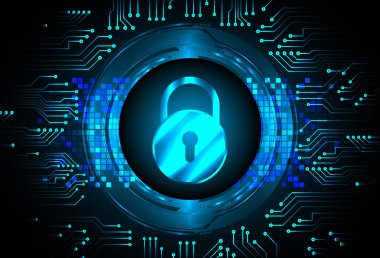 Dijital arkaplanda soyut yüksek hız ve siber güvenlik tasarımı