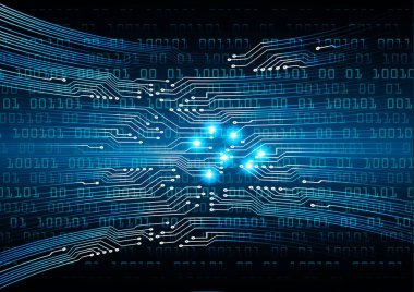 Mavi siber devre gelecekteki teknoloji konsepti