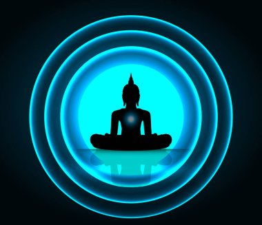 Buda silueti, soyut tasarım içeren konsept arkaplan