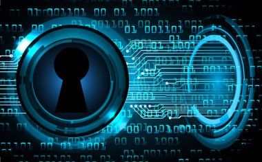 anahtar deliğine sahip siber güvenlik kavramı, soyut yüksek hızlı dijital internet bağlantı tasarımı