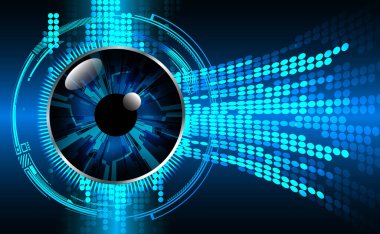 Mavi göz siber devre gelecekteki teknoloji konsepti