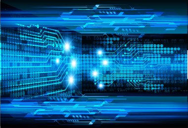 Mavi siber devre gelecekteki teknoloji konsepti