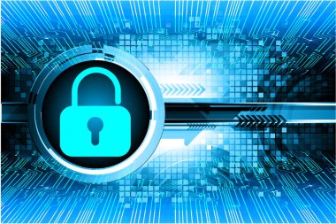 Siber Güvenlik Konsepti. Sayısal Arkaplanda Kapatılmış Asma Kilit 