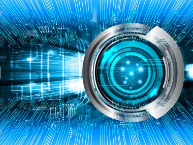 Mavi göz siber devre gelecekteki teknoloji konsepti