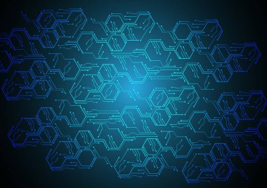 Mavi siber devre gelecekteki teknoloji konsepti