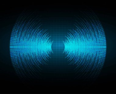 Ses dalgaları dalgalanan koyu mavi ışık