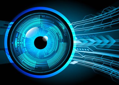 güvenlik siber konsepti göz, soyut yüksek hızlı dijital internet bağlantısı tasarımı