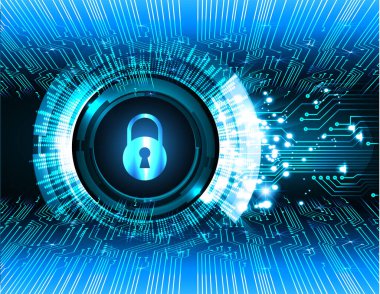 Kilitli güvenlik kavramı, soyut yüksek hızlı dijital internet bağlantısı tasarımı