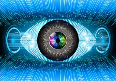 güvenlik siber konsepti göz, soyut yüksek hızlı dijital internet bağlantısı tasarımı