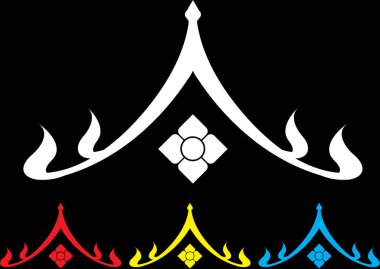 Tayland sanat dekorasyonu unsuru. Vektör illüstrasyonu