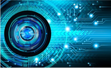 Mavi göz siber devre gelecekteki teknoloji konsepti