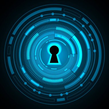 anahtar deliğine sahip siber güvenlik kavramı, soyut yüksek hızlı dijital internet bağlantı tasarımı