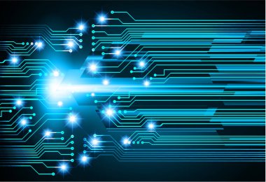 Mavi siber devre gelecekteki teknoloji konsepti