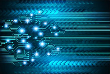 Mavi siber devre gelecekteki teknoloji konsepti