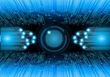 Mavi göz siber devre gelecekteki teknoloji konsepti