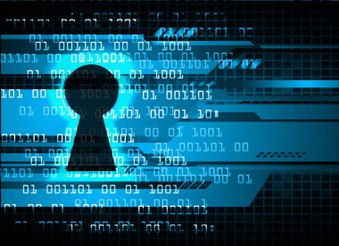 anahtar deliğine sahip siber güvenlik kavramı, soyut yüksek hızlı dijital internet bağlantı tasarımı