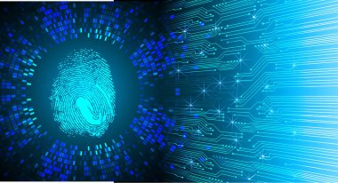 Parmak izi ağı siber güvenlik arka planı.