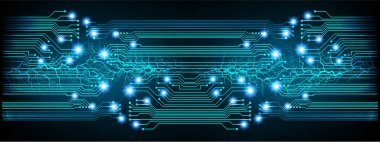 Mavi siber devre gelecekteki teknoloji konsepti