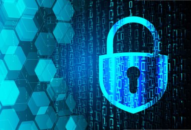 Soyut yüksek hızlı dijital internet bağlantısı tasarımı, siber güvenlik kavramı arka planı