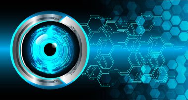 güvenlik siber konsepti göz, soyut yüksek hızlı dijital internet bağlantısı tasarımı