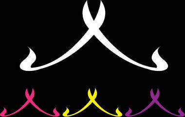 Tayland sanat dekorasyonu unsuru. Vektör illüstrasyonu