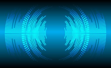 Ses dalgaları dalgalanan koyu mavi ışık