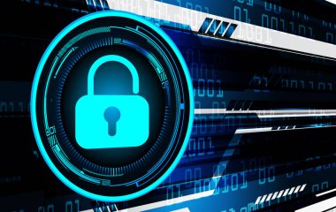 Soyut yüksek hızlı dijital internet bağlantısı tasarımı, siber güvenlik kavramı arka planı