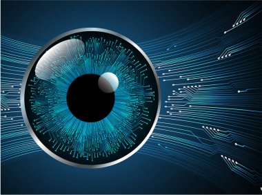 Mavi göz siber devre gelecekteki teknoloji konsepti